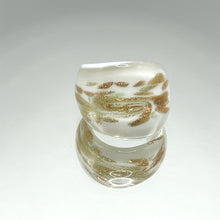 Handmade Glass Acrylic Ring Delight of Gilded Snowfall Infinity Band