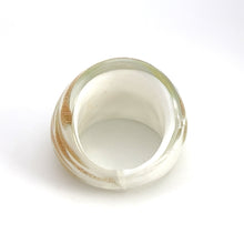 Handmade Glass Acrylic Ring Delight Snowfall Gilded Infinity Band