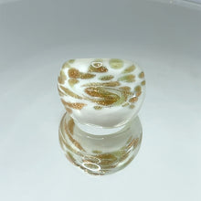 Handmade Glass Acrylic Ring Delight Snowfall Gilded Infinity Band