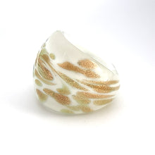 Handmade Glass Acrylic Ring Delight Snowfall Gilded Infinity Band