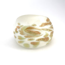 Handmade Glass Acrylic Ring Delight Snowfall Gilded Infinity Band
