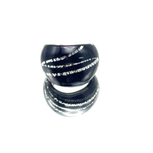 Handmade Glass Acrylic Ring Edge Silver Streak Urban Infinity Band