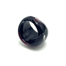 Handmade Glass Acrylic Ring Edge Silver Streak Urban Infinity Band