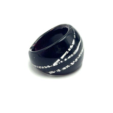 Handmade Glass Acrylic Ring Edge Silver Streak Urban Infinity Band