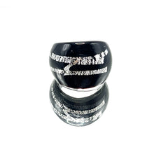 Handmade Glass Acrylic Ring Edge Streak Urban Silver Infinity Band