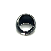 Handmade Glass Acrylic Ring Edge Streak Urban Silver Infinity Band