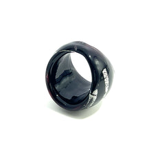 Handmade Glass Acrylic Ring Edge Urban Silver Streak Infinity Band