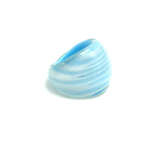 Handmade Glass Acrylic Ring Elegance Breeze Ocean Infinity Band
