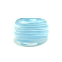 Handmade Glass Acrylic Ring Elegance Breeze Ocean Infinity Band