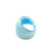 Handmade Glass Acrylic Ring Elegance Breeze Ocean Infinity Band