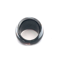 Handmade Glass Acrylic Ring Elegance Gilded of Monochrome Infinity Band