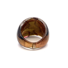 Handmade Glass Acrylic Ring Elegance Gleaming of Autumn Infinity Band