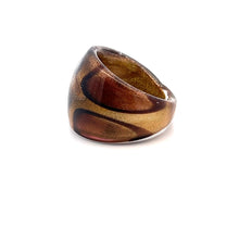 Handmade Glass Acrylic Ring Elegance Gleaming of Autumn Infinity Band