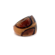 Handmade Glass Acrylic Ring Elegance Gleaming of Autumn Infinity Band