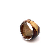 Handmade Glass Acrylic Ring Elegance Gleaming of Autumn Infinity Band