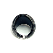 Handmade Glass Acrylic Ring Elegance Harmonic Silver Stroke Infinity Band