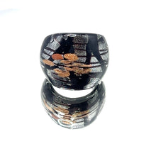 Handmade Glass Acrylic Ring Elegance Harmonic Silver Stroke Infinity Band
