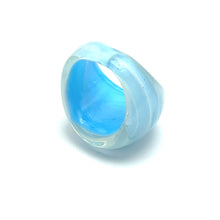 Handmade Glass Acrylic Ring Elegance Ocean Breeze Infinity Band