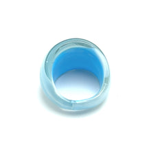 Handmade Glass Acrylic Ring Elegance Ocean Breeze Infinity Band