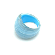 Handmade Glass Acrylic Ring Elegance Ocean Breeze Infinity Band