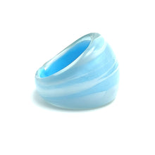 Handmade Glass Acrylic Ring Elegance Ocean Breeze Infinity Band