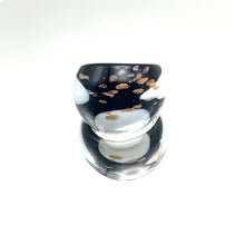 Handmade Glass Acrylic Ring Elegance of Gilded Monochrome Infinity Band