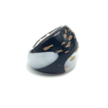 Handmade Glass Acrylic Ring Elegance of Gilded Monochrome Infinity Band
