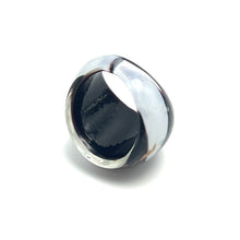 Handmade Glass Acrylic Ring Elegance of Gilded Monochrome Infinity Band