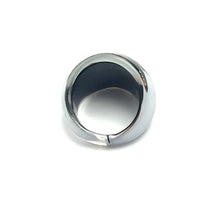 Handmade Glass Acrylic Ring Elegance of Gilded Monochrome Infinity Band