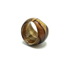 Handmade Glass Acrylic Ring Elegance of Gleaming Autumn Infinity Band