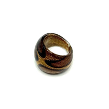 Handmade Glass Acrylic Ring Elegance of Gleaming Autumn Infinity Band
