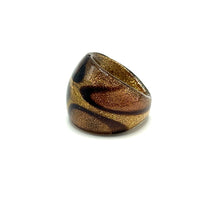 Handmade Glass Acrylic Ring Elegance of Gleaming Autumn Infinity Band