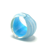 Handmade Glass Acrylic Ring Elegance of Ocean Breeze Infinity Band