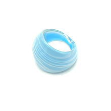 Handmade Glass Acrylic Ring Elegance of Ocean Breeze Infinity Band