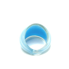 Handmade Glass Acrylic Ring Elegance of Ocean Breeze Infinity Band