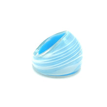 Handmade Glass Acrylic Ring Elegance of Ocean Breeze Infinity Band