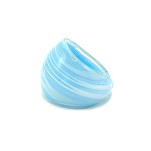 Handmade Glass Acrylic Ring Elegance of Ocean Breeze Infinity Band