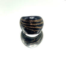 Handmade Glass Acrylic Ring Elegance Shadowed Gilt Infinity Band