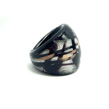 Handmade Glass Acrylic Ring Elegance Silver Stroke Harmonic Infinity Band