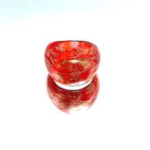 Handmade Glass Acrylic Ring Ember Gilded Brilliance Infinity Band