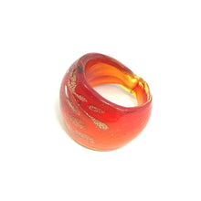 Handmade Glass Acrylic Ring Ember Gilded Radiant Brilliance Infinity Band