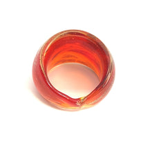 Handmade Glass Acrylic Ring Ember Gilded Radiant Brilliance Infinity Band