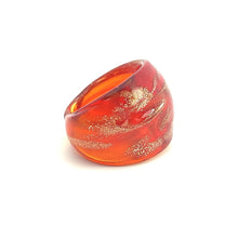 Handmade Glass Acrylic Ring Ember Gilded Radiant Brilliance Infinity Band