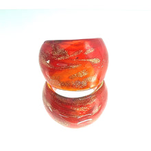 Handmade Glass Acrylic Ring Ember Gilded Radiant Brilliance Infinity Band