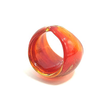 Handmade Glass Acrylic Ring Ember Gilded Radiant Brilliance Infinity Band