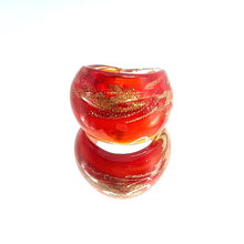 Handmade Glass Acrylic Ring Ember's Brilliance Gilded Infinity Band