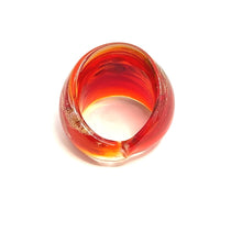 Handmade Glass Acrylic Ring Ember's Brilliance Gilded Infinity Band
