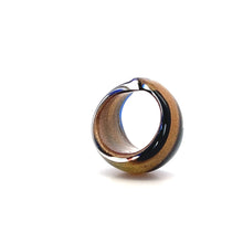 Handmade Glass Acrylic Ring Floral Veils Golden Navy Infinity Band