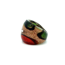 Handmade Glass Acrylic Ring Foliage Autumn Golden Citrus Infinity Band