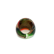 Handmade Glass Acrylic Ring Foliage Autumn Golden Citrus Infinity Band